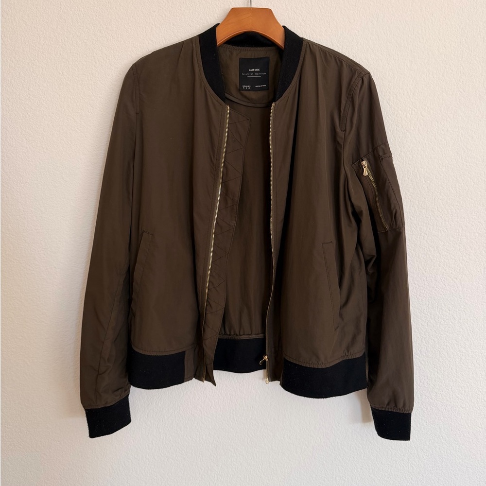 Zara Women’s Olive Bomber Jacket